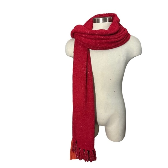 Aegean Apparel 2 Piece Cozy Set Red Silver Plush Blanket Wrap & Socks 25x80” NWT - Picture 2 of 16